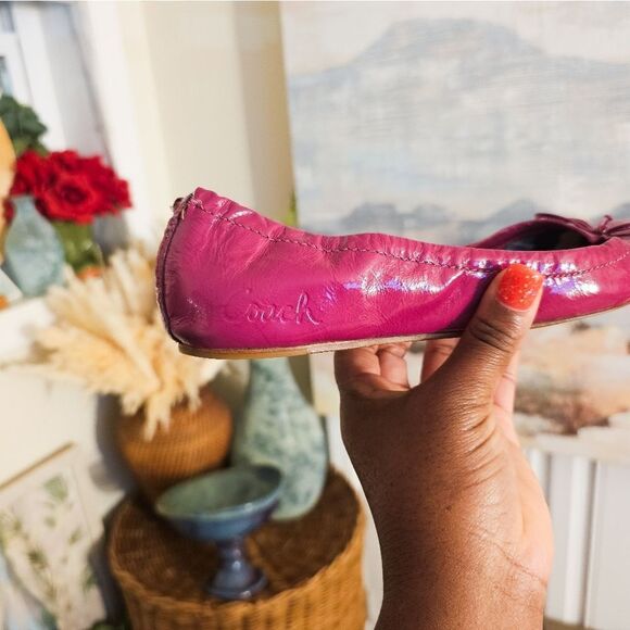 Coach Jelly Raspberry Patent Leather Ballet Flats. - Picture 15 of 15